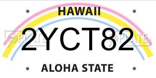 2YCT82 Hawaii License Plate