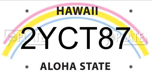 2YCT87 Hawaii License Plate