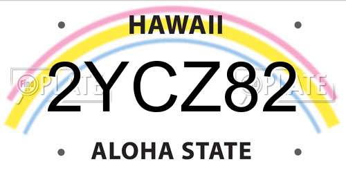 2YCZ82 Hawaii License Plate