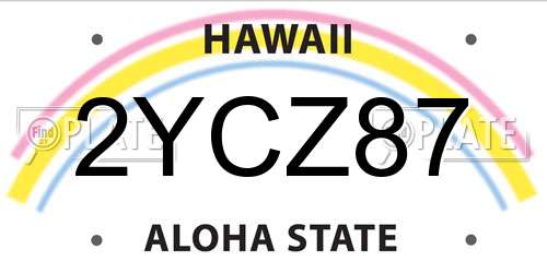2YCZ87 Hawaii License Plate