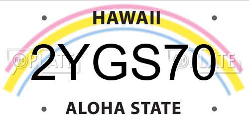 2YGS70 Hawaii License Plate