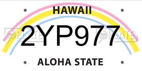 2YP977 Hawaii License Plate