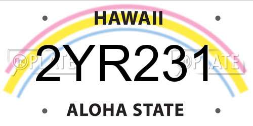 2YR231 Hawaii License Plate