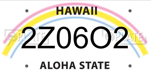 2Z06O2 Hawaii License Plate