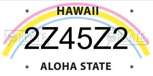 2Z45Z2 Hawaii License Plate