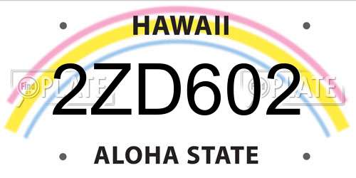 2ZD602 Hawaii License Plate
