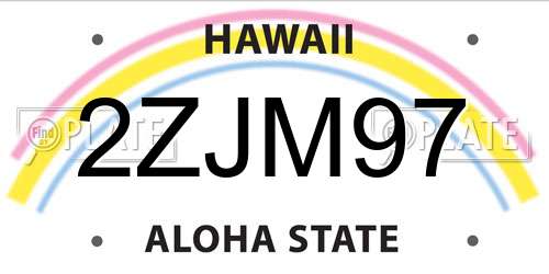 2ZJM97 Hawaii License Plate