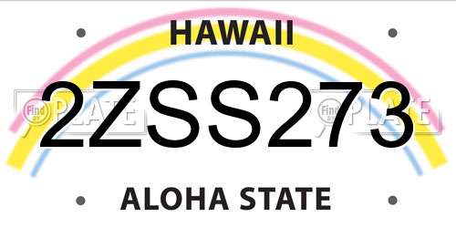 2ZSS273 Hawaii License Plate