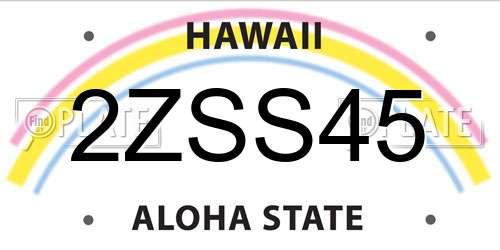 2ZSS45 Hawaii License Plate