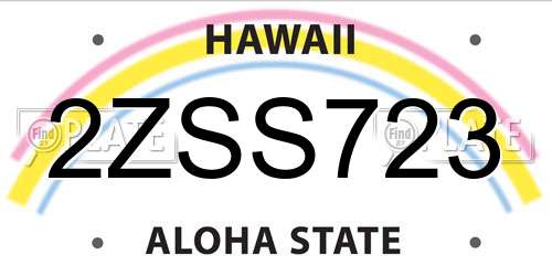 2ZSS723 Hawaii License Plate