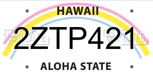 2ZTP421 Hawaii License Plate
