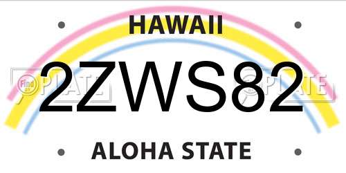 2ZWS82 Hawaii License Plate
