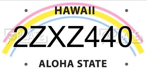 2ZXZ440 Hawaii License Plate