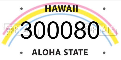 300080 Hawaii License Plate