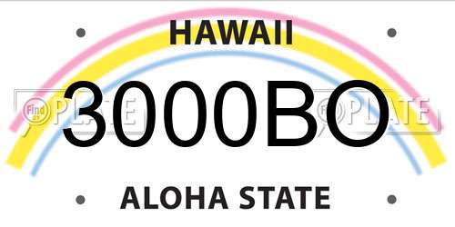 3000BO Hawaii License Plate