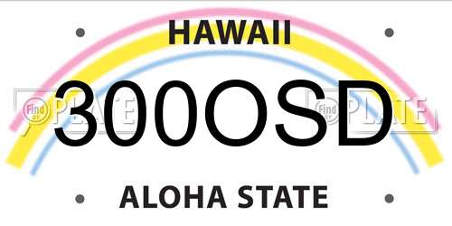 300OSD Hawaii License Plate
