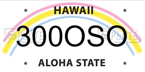 300OSO Hawaii License Plate