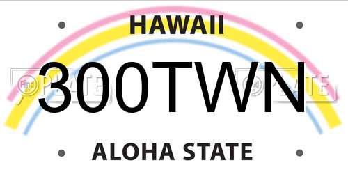 300TWN Hawaii License Plate