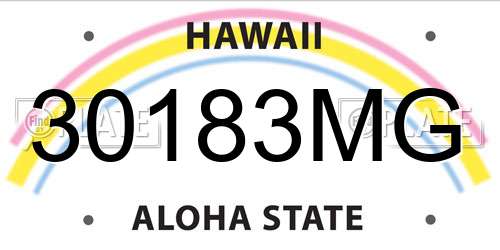 30183MG Hawaii License Plate