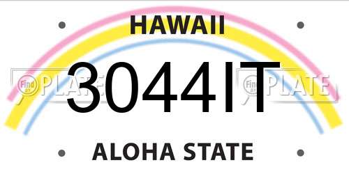 3044IT Hawaii License Plate