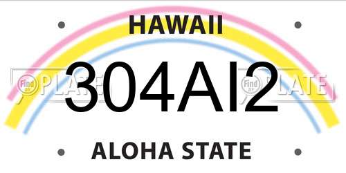 304AI2 Hawaii License Plate