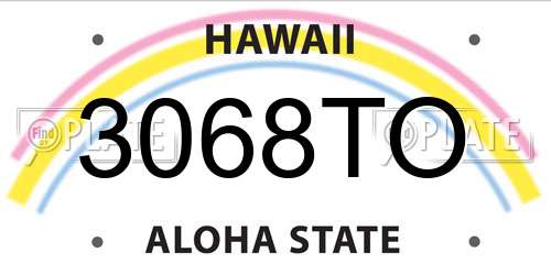 3068TO Hawaii License Plate
