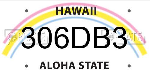 306DB3 Hawaii License Plate