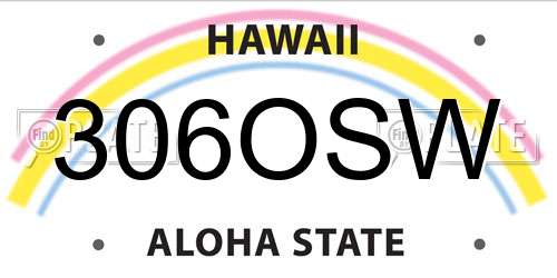 306OSW Hawaii License Plate