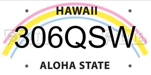 306QSW Hawaii License Plate