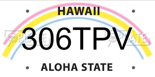 306TPV Hawaii License Plate