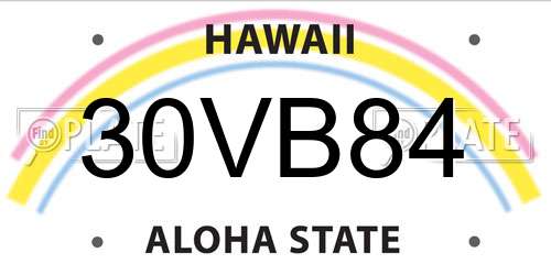 30VB84 Hawaii License Plate