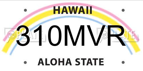 310MVR Hawaii License Plate