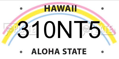 310NT5 Hawaii License Plate
