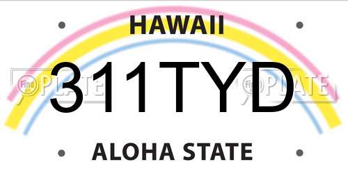311TYD Hawaii License Plate