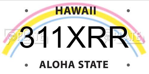 311XRR Hawaii License Plate