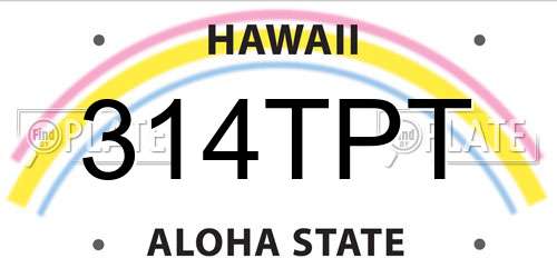 314TPT Hawaii License Plate