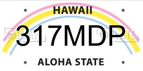 317MDP Hawaii License Plate