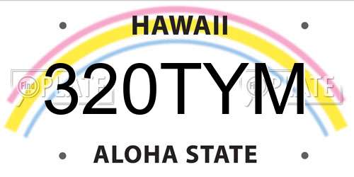 320TYM Hawaii License Plate