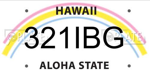 321IBG Hawaii License Plate