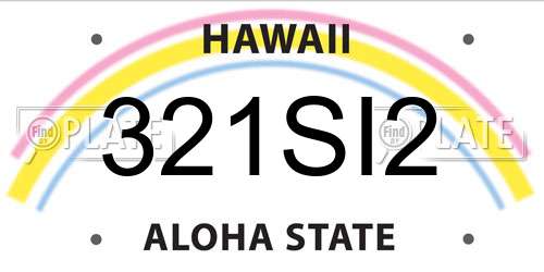 321SI2 Hawaii License Plate