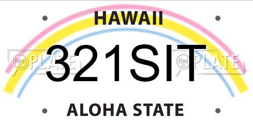 321SIT Hawaii License Plate