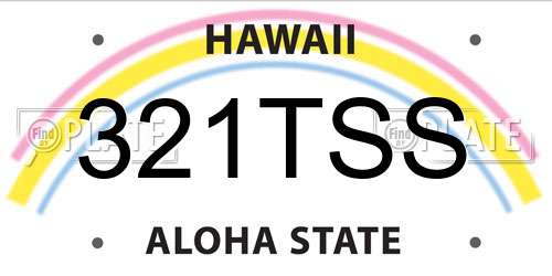 321TSS Hawaii License Plate
