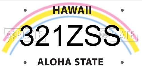 321ZSS Hawaii License Plate