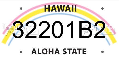 32201B2 Hawaii License Plate