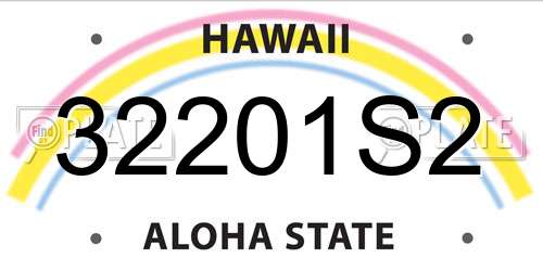 32201S2 Hawaii License Plate