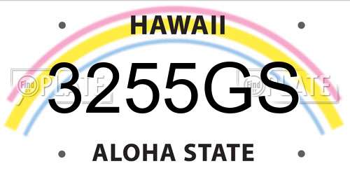 3255GS Hawaii License Plate