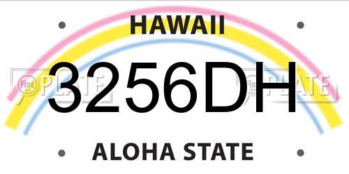 3256DH Hawaii License Plate