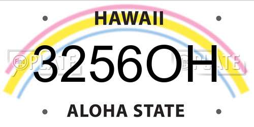 3256OH Hawaii License Plate