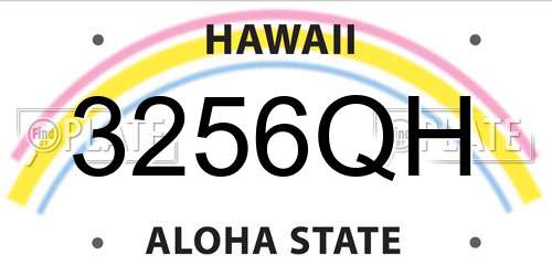 3256QH Hawaii License Plate