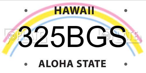 325BGS Hawaii License Plate